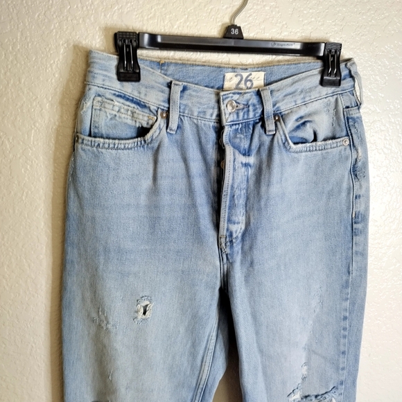 Free People we the free Lasso Jean in Foxtrot Light Wash Sz 26 - Picture 3 of 11